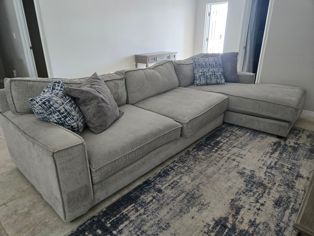 Taylor Gray Fabric Right Chaise Sectional Sofa