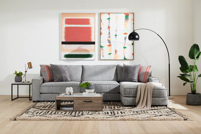 Taylor Gray Fabric Right Chaise Sectional Sofa