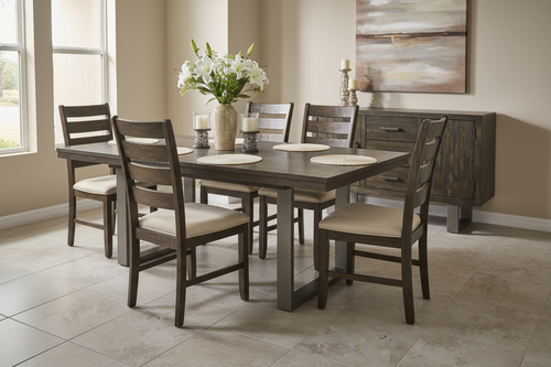 Sawyer Dark Tone Dining Set - 6 Chairs